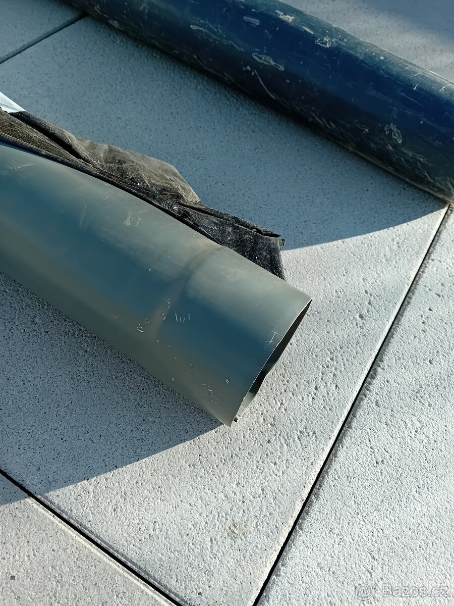 PREFA okapový svod DN 80+sběrná klapka-světle šedá - 7