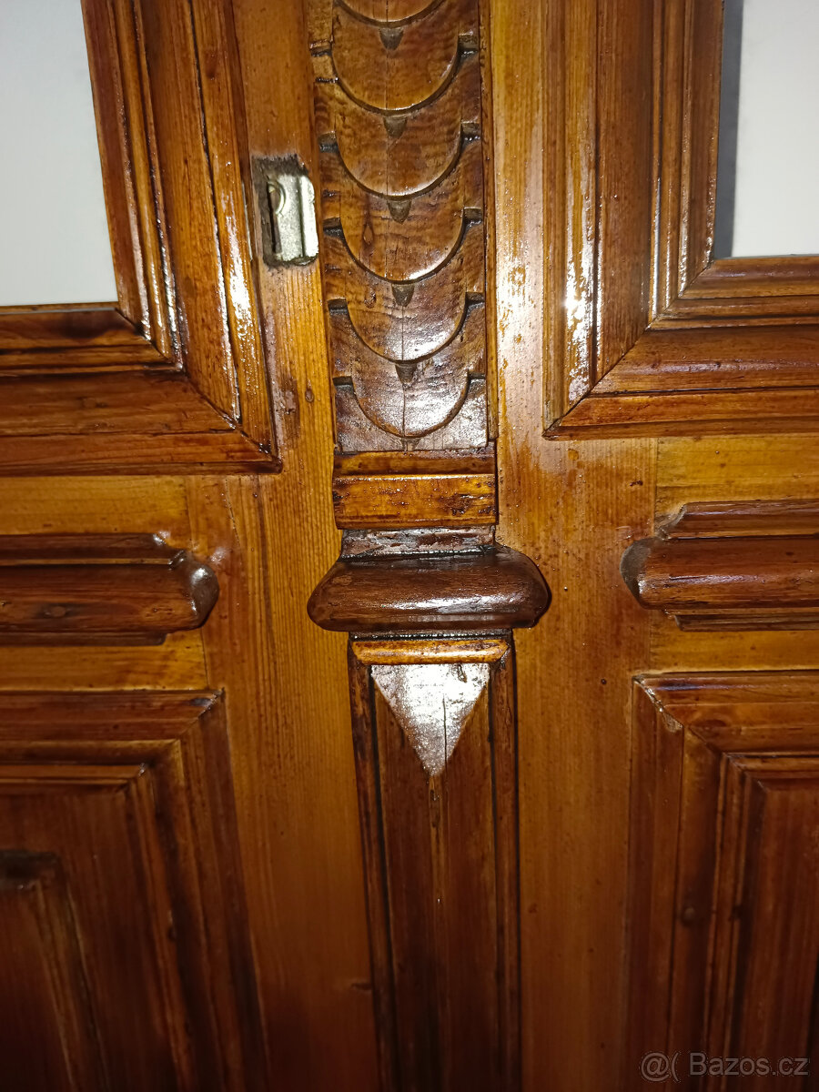 Prodám historické repasované vnitřní 2křídlé dveře - 7