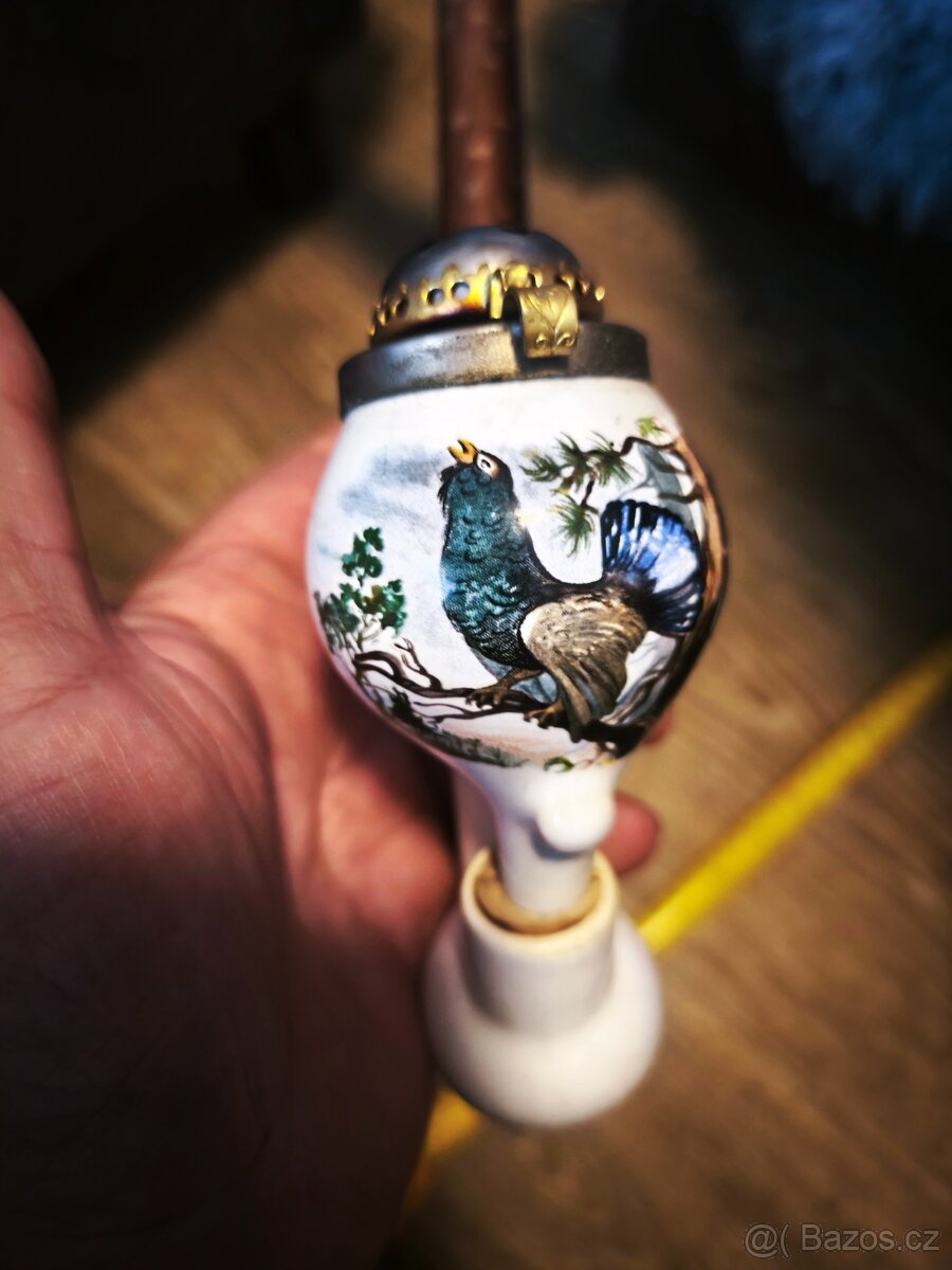 Staré dýmky s mysliveckým motivem. - 7