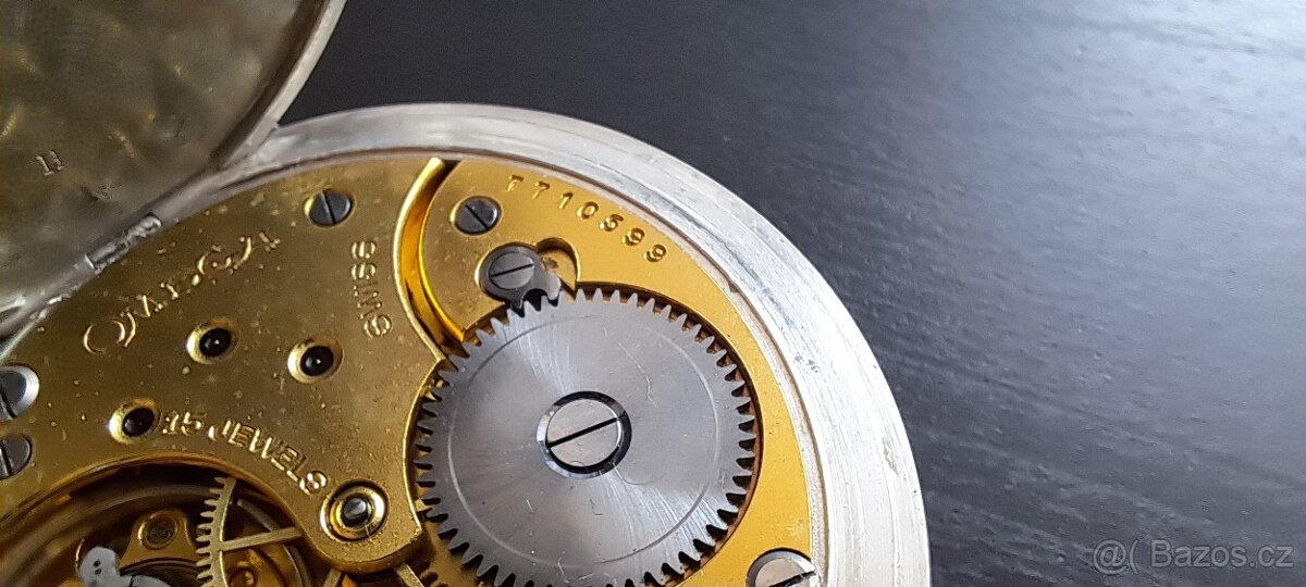 Stříbrné kapesní hodinky Omega cal. 40.6 L - 7