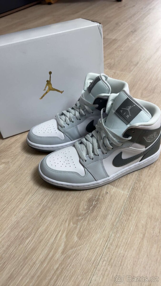 Jordan AIR JORDAN 1 MID - Vysoké tenisky - white/smoke grey/ - 7
