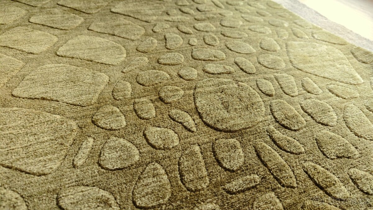 Vlněný koberec Shadow – zelená / olivově zelená - 7