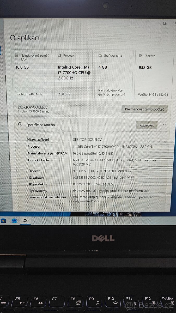 Prodám Notebook Dell - 7