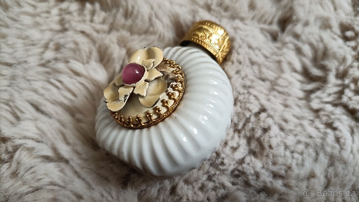 Porcelánová lahvička na parfém, flakon - 7