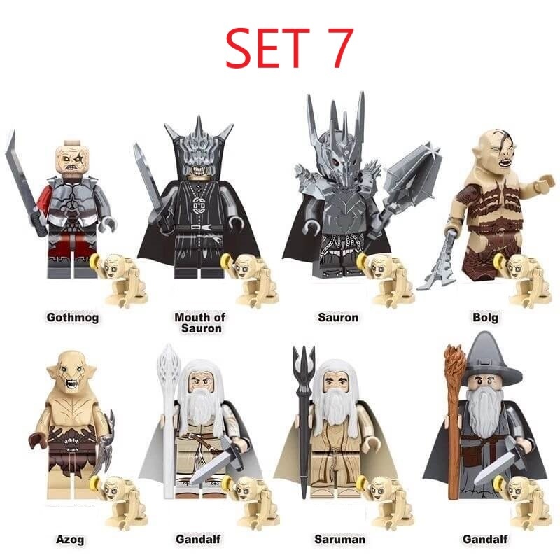 Figúrky pán prsteňov 3 (8ks) - typ lego, nové - 7
