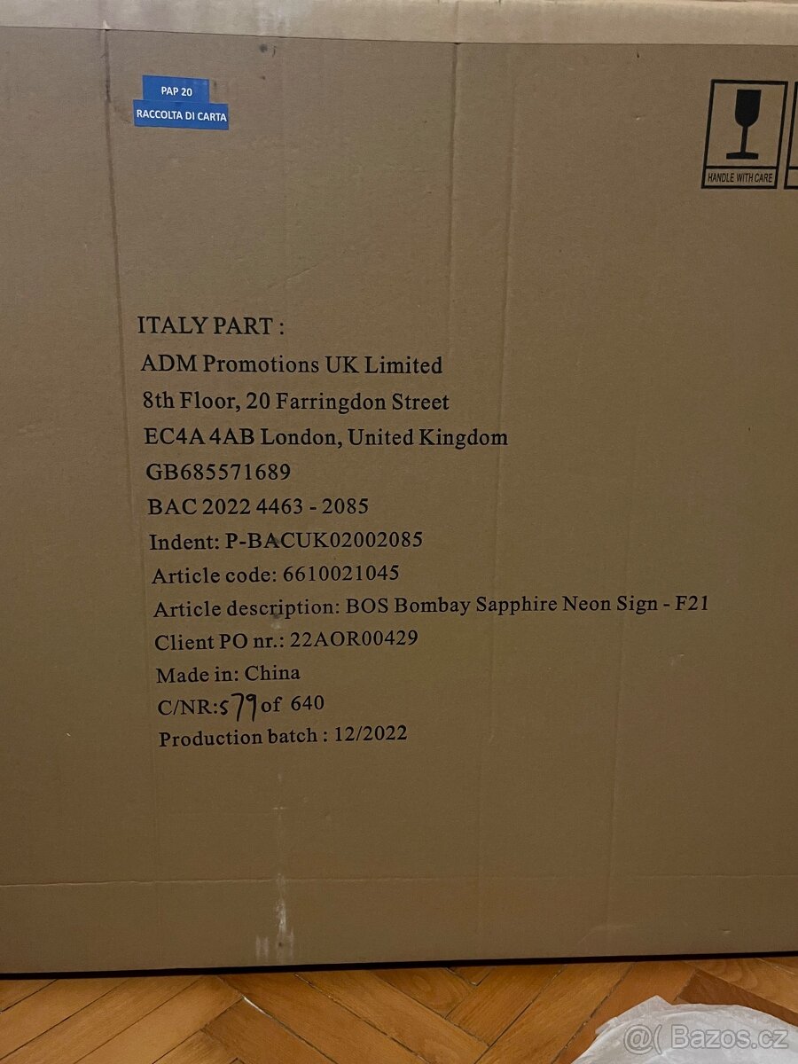 Originální LED neonový nápis BOMBAY SAPPHIRE – nový - 7