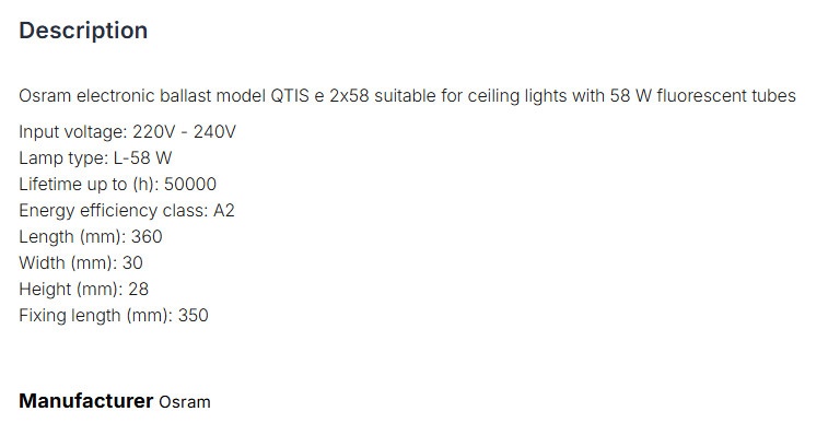 Elektronický předřadník OSRAM QTIS e 2x58/220-240 - 7