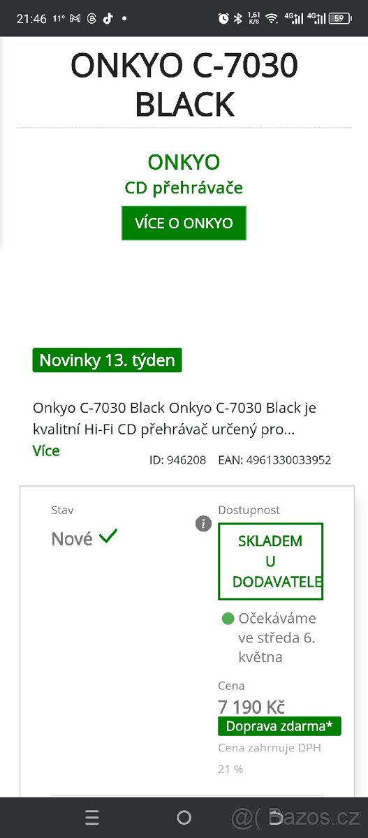 Prod. Onkyo C7030 CD MP3 přehrávač HIFI - 7