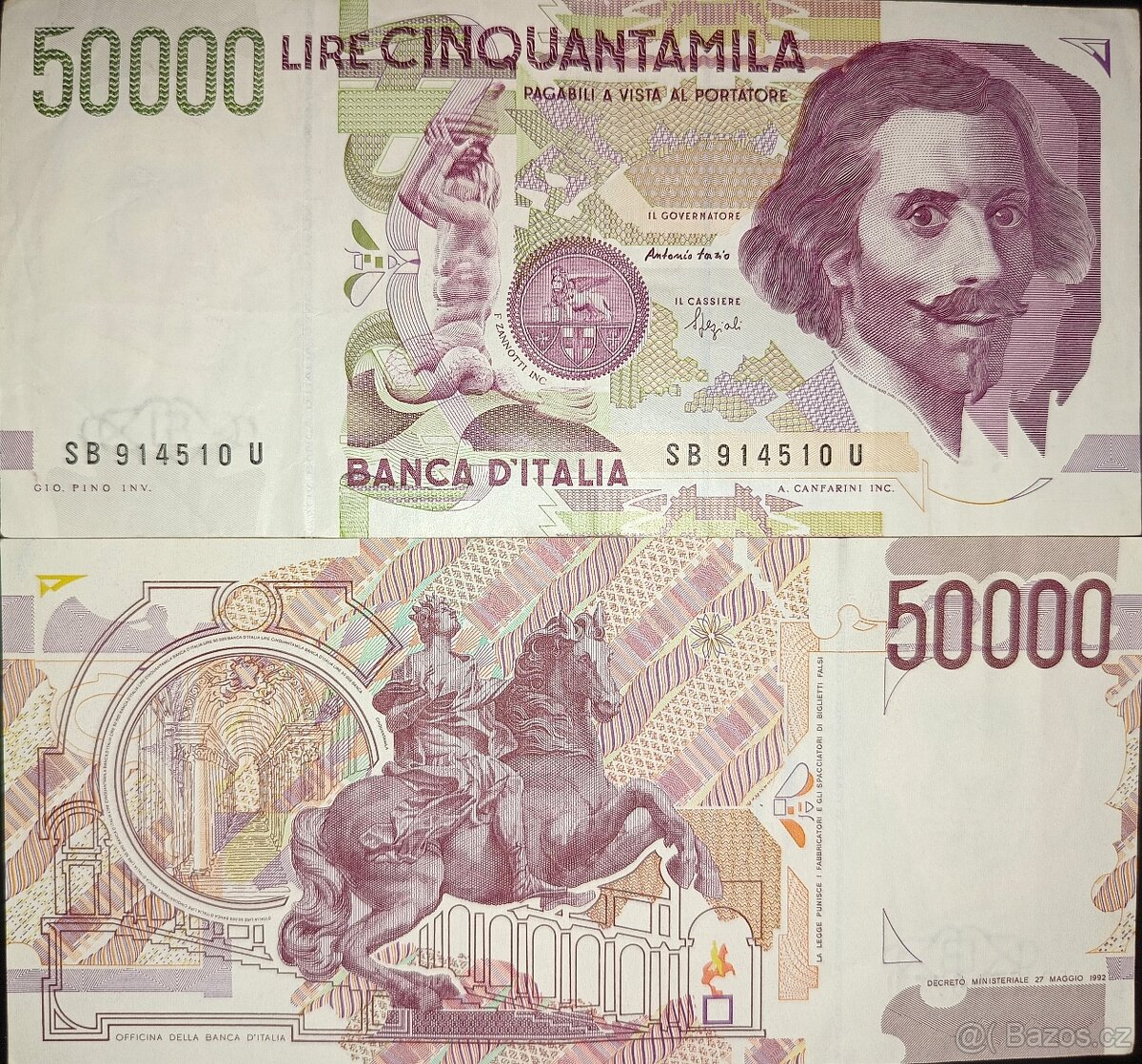 Italské bankovky 1000 - 100 000 lir 1983 - 1997 - 7
