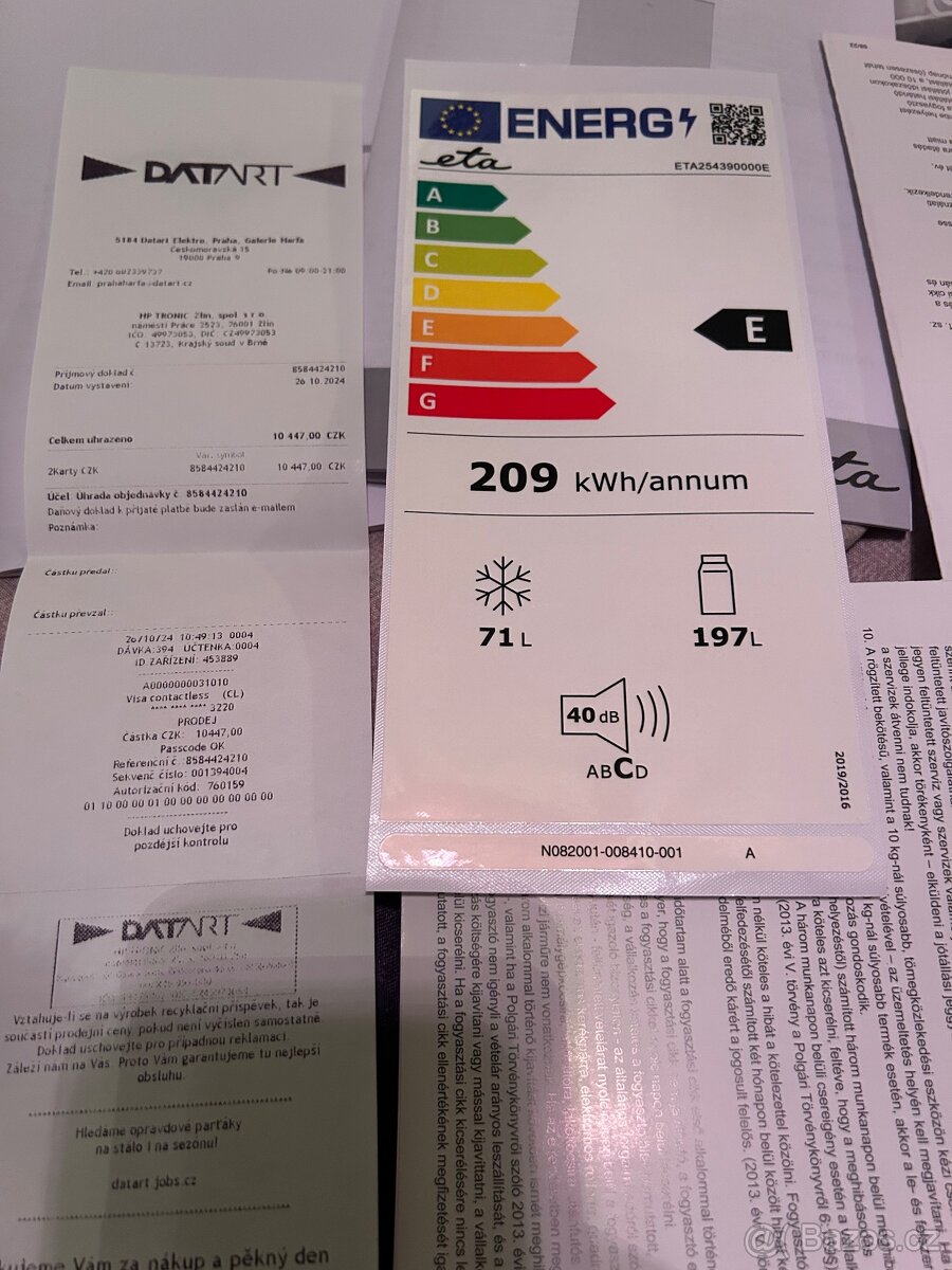 Dobrý den prodám ledničku ETA - 7