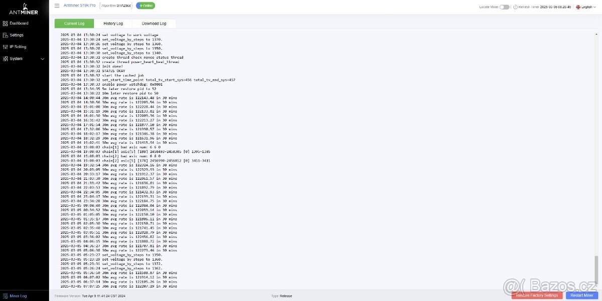 ASIC Ant miner S19k PRO 120 TH/s 2,7 kW - 7