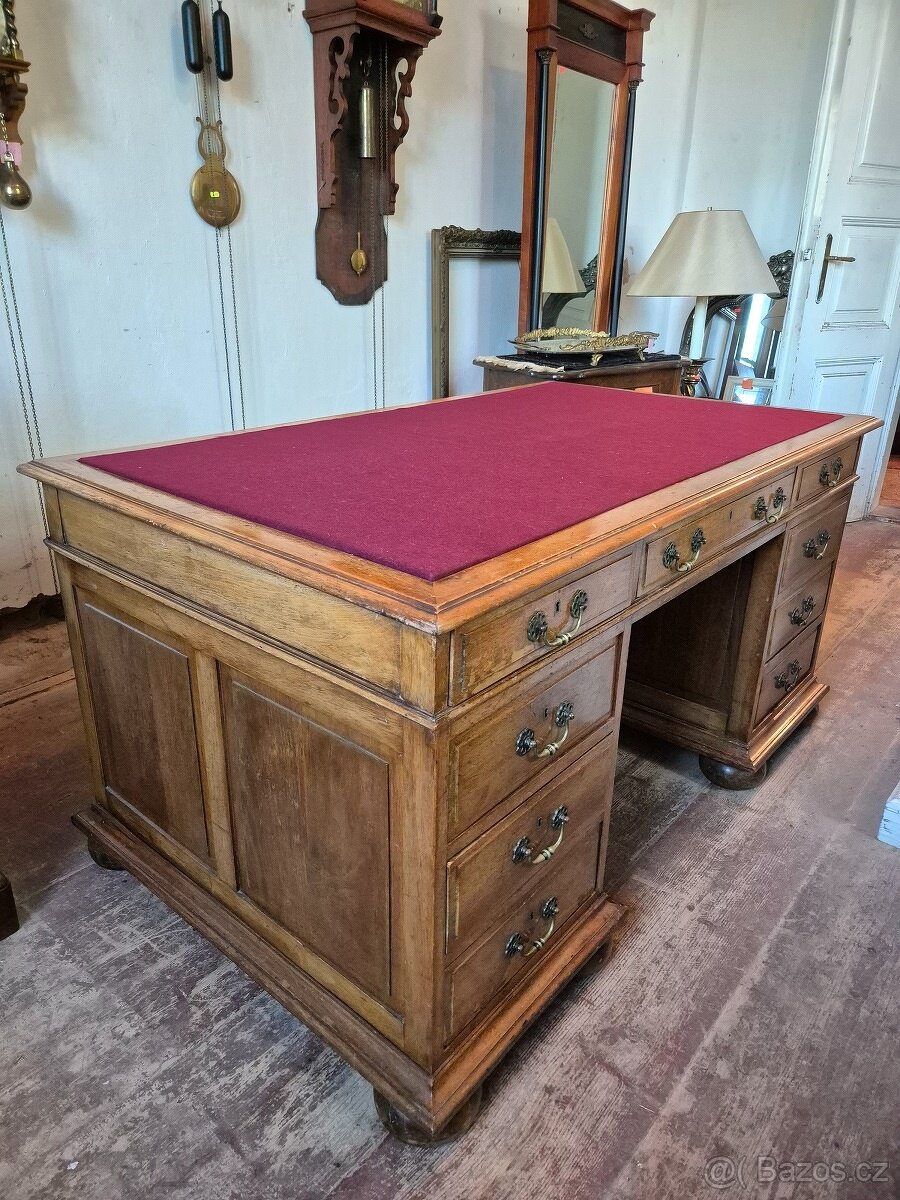 LUXUSNÍ STAROŽITNÝ PSACÍ STŮL - PROSTOROVÝ - 7