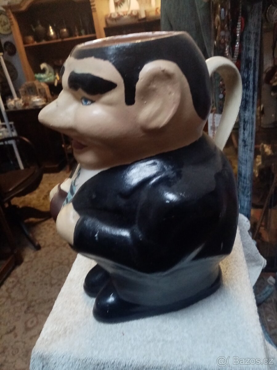 Starožitný keramický glazurovaný džbán - 7