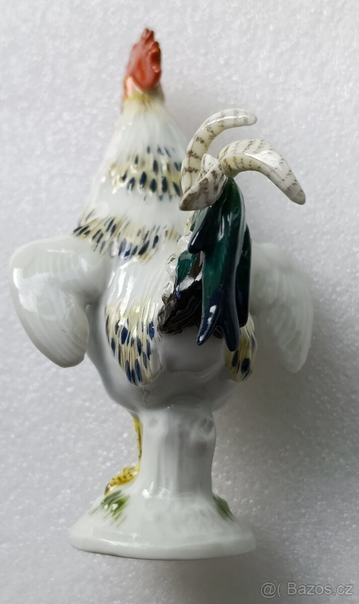 Porcelánová soška kohout Meissen - 7