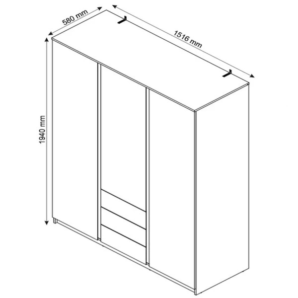 Moderní šatní skříň z lamina, šířka 150cm - 7
