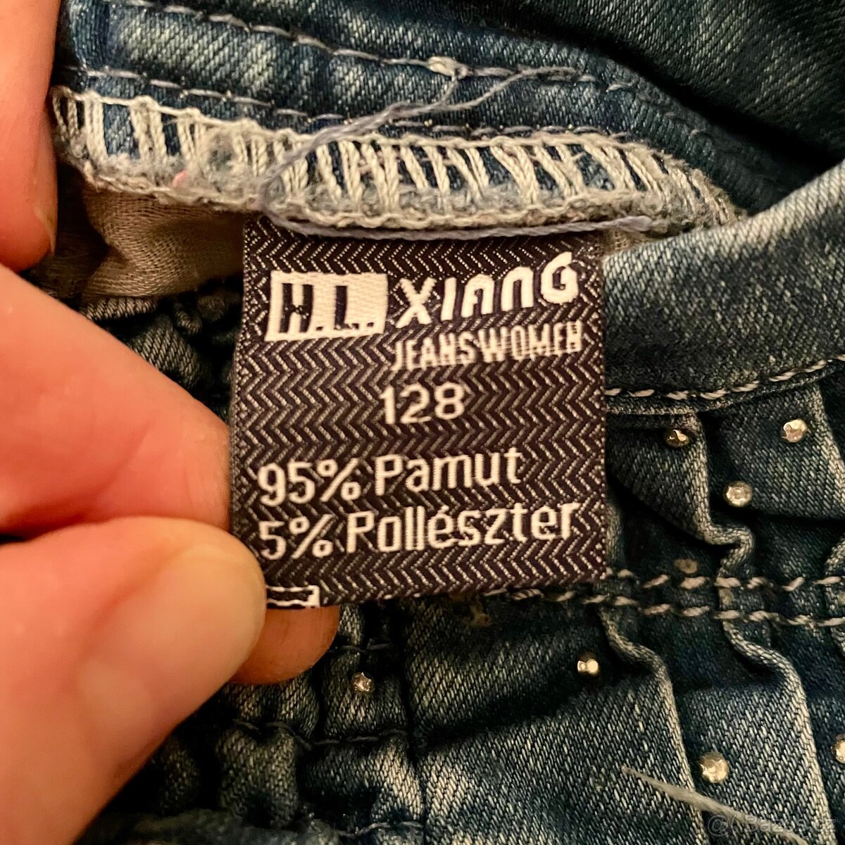 Dívčí džíny s ozdobnými kamínky vel. 128 - 7
