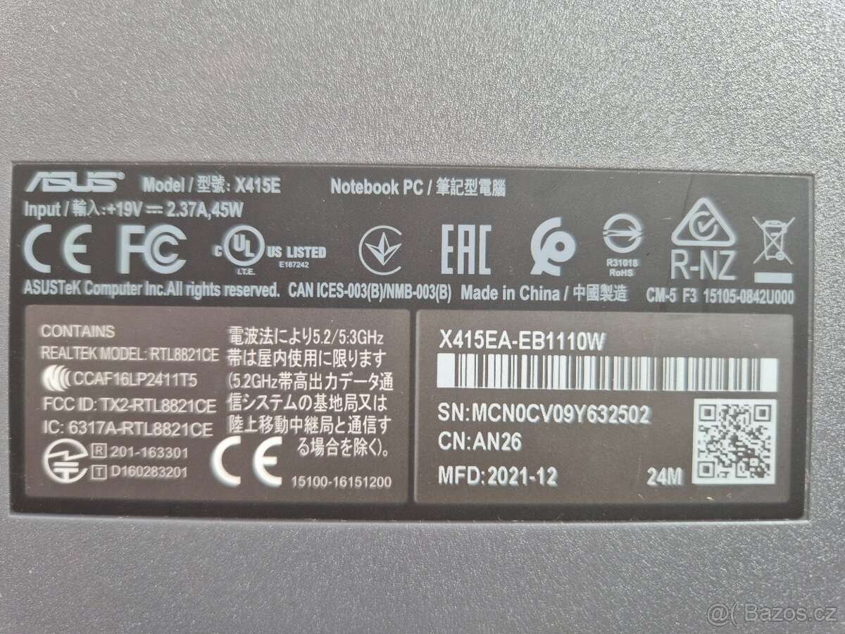 Notebook Asus X415 - 7