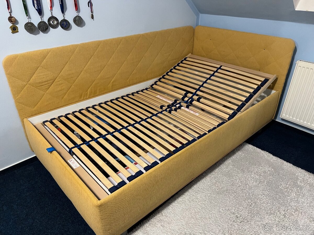 Postel čalouněná 120x210cm, úložný prostor, lamelový rošt, p - 7