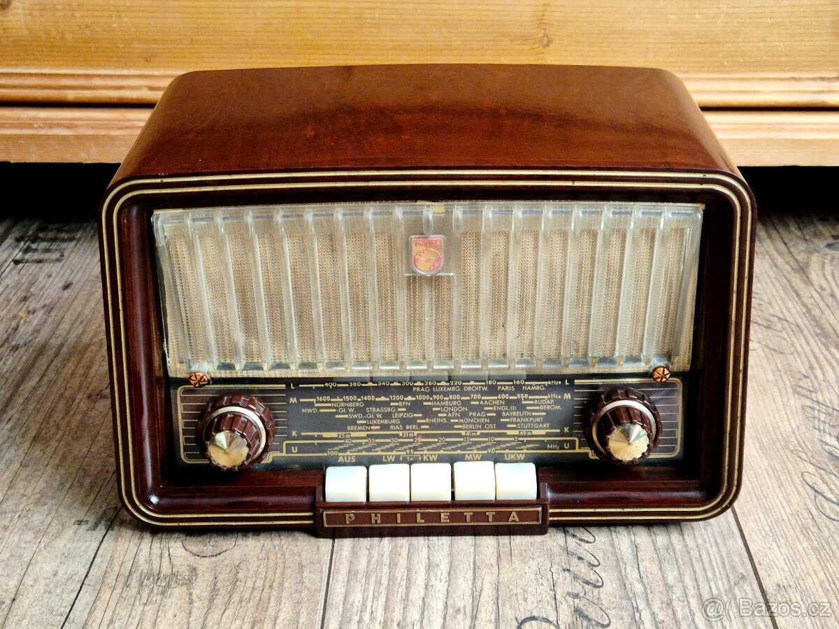 Staré rádio Philips Philetta B2D93U, 1959-60 - 7