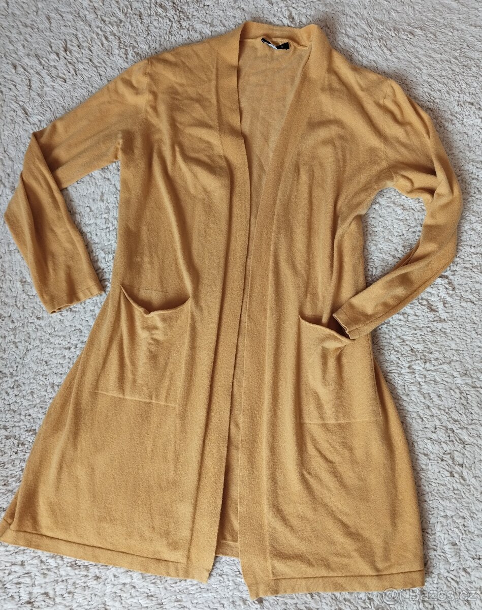 Dámský delší kardigan, hořčicová, vel. L/XL (40/42) - 7