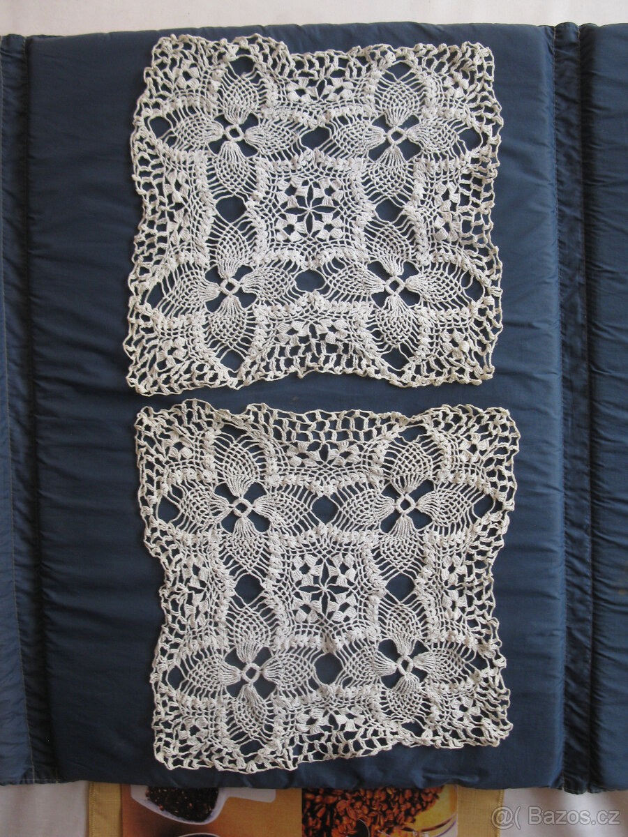 retro háčkované a lněné dečky - 7