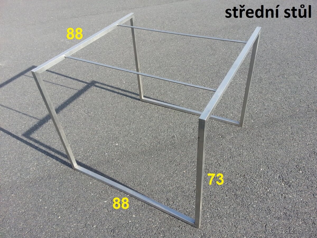 sada 3x designový nerez stůl bez desky - 7