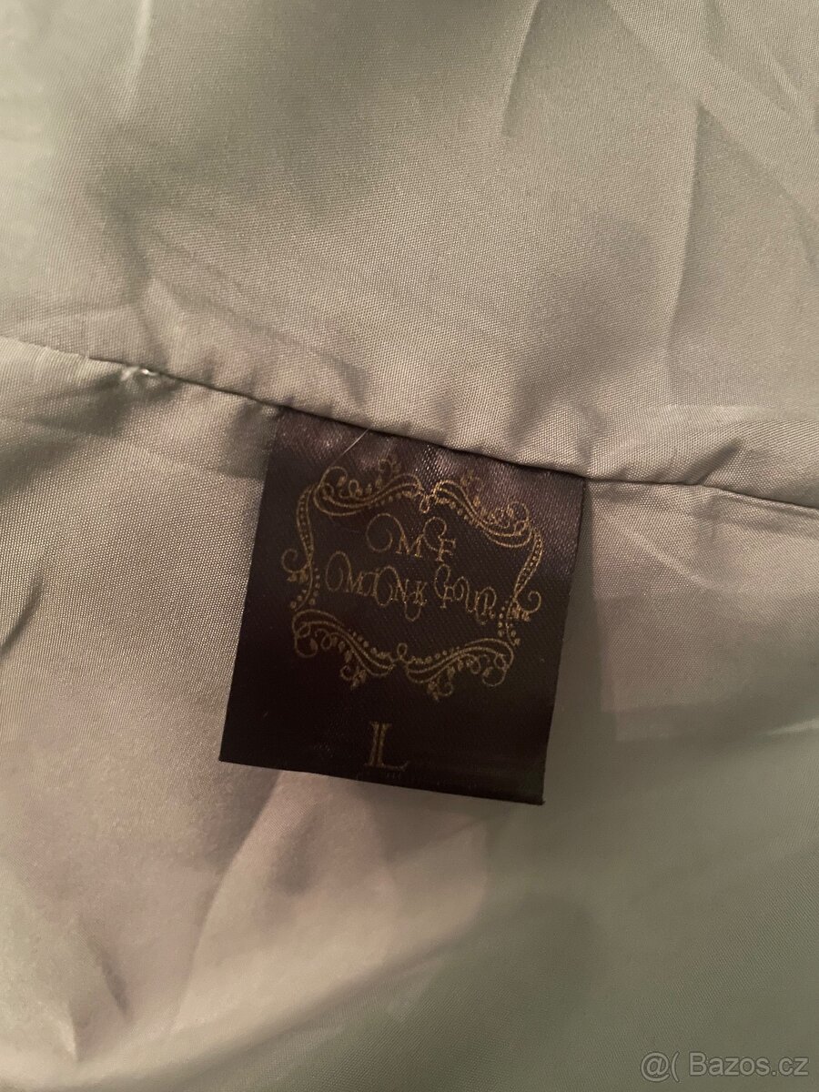 Nádherný nový kabátek s pravou kožešinou, velikost L - 7