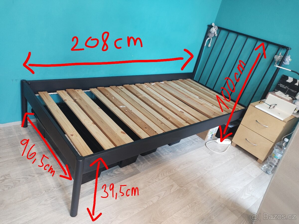 Postel - rám 200 x 96 cm ABILDRO Jysk + matrace - 7
