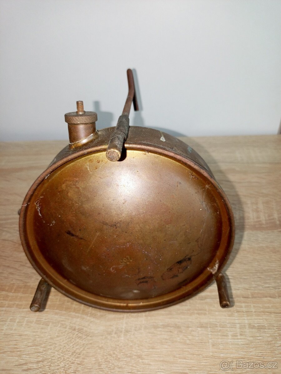 Starý lihový vařič MEVA / Primus – mosazná nádrž - 7