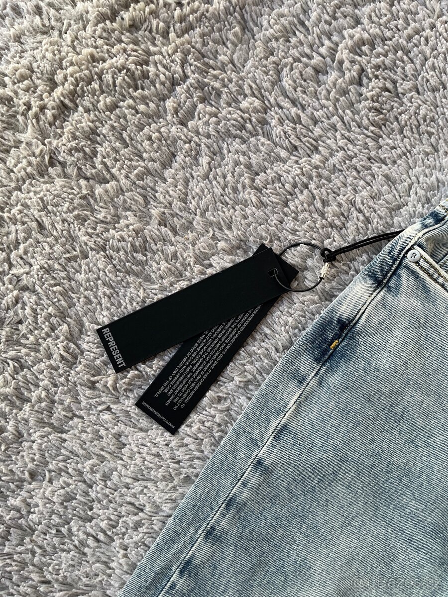 Represent Baggy Destroyer Denim Worm Blue kalhoty - 7