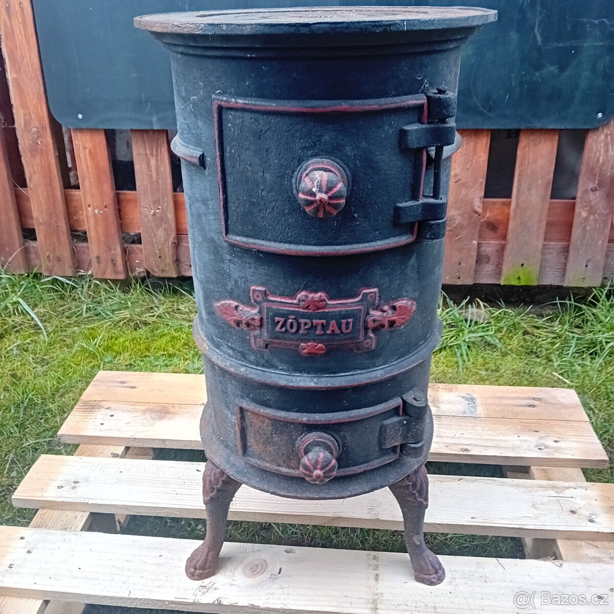 Stará litinová kamna bubínek - 7