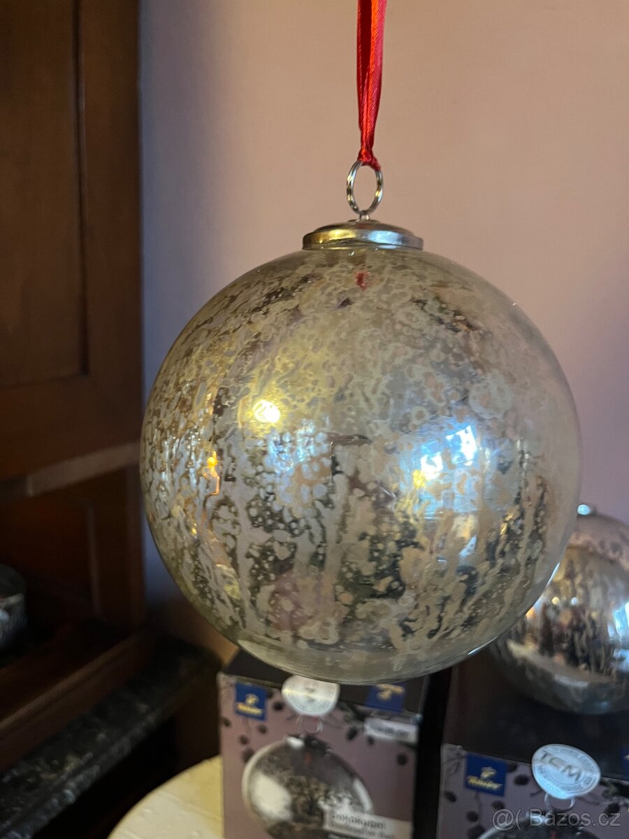 Nové skleněné koule Tchibo na zavěšení 15 cm 2 Ks - 7