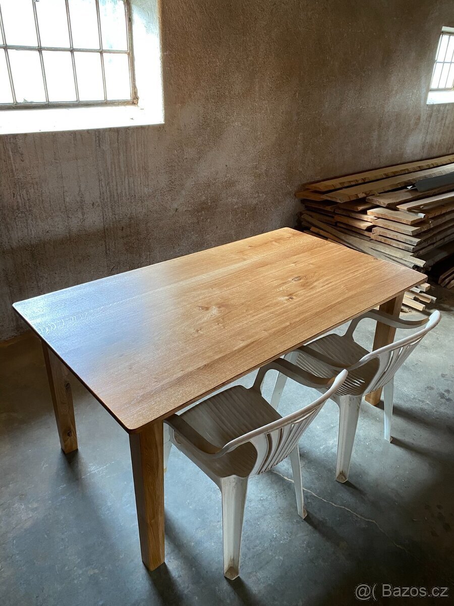 Masivní dubový jídelní stůl | 160×90×75 cm - 7