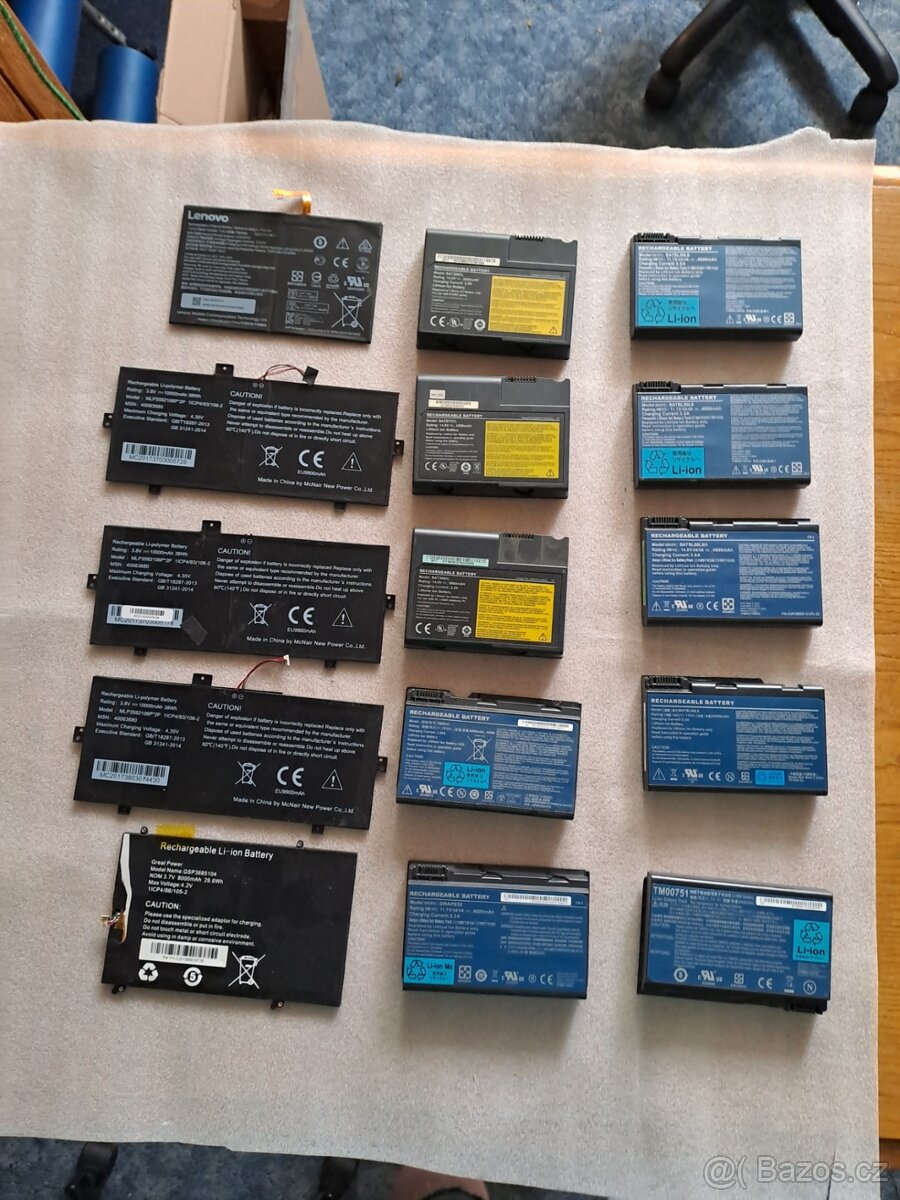 Mix Notebook baterii - nestované,nezkoušené - 7