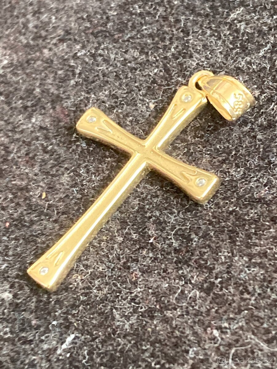 Řetízek plný+Přívěsek Žluté zlato 585/1000 14k - 7