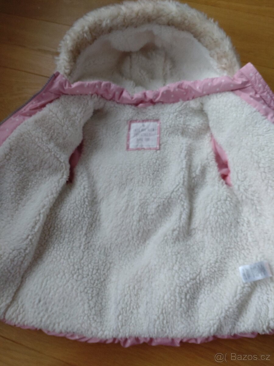 Zimní bunda, růžová puntíky (110) - 7