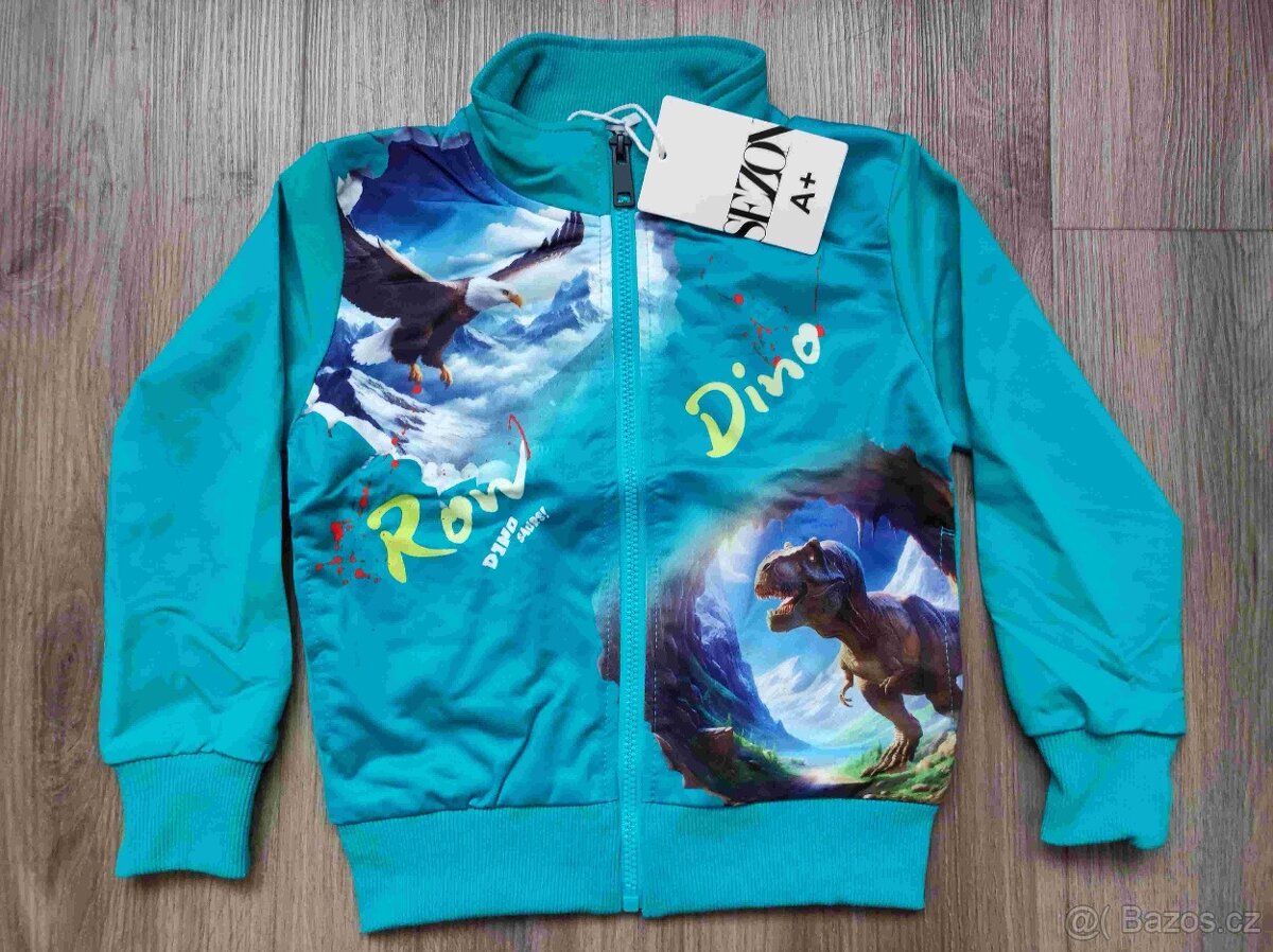 Chlapecká mikina traktor/dinosaurus nová - 7
