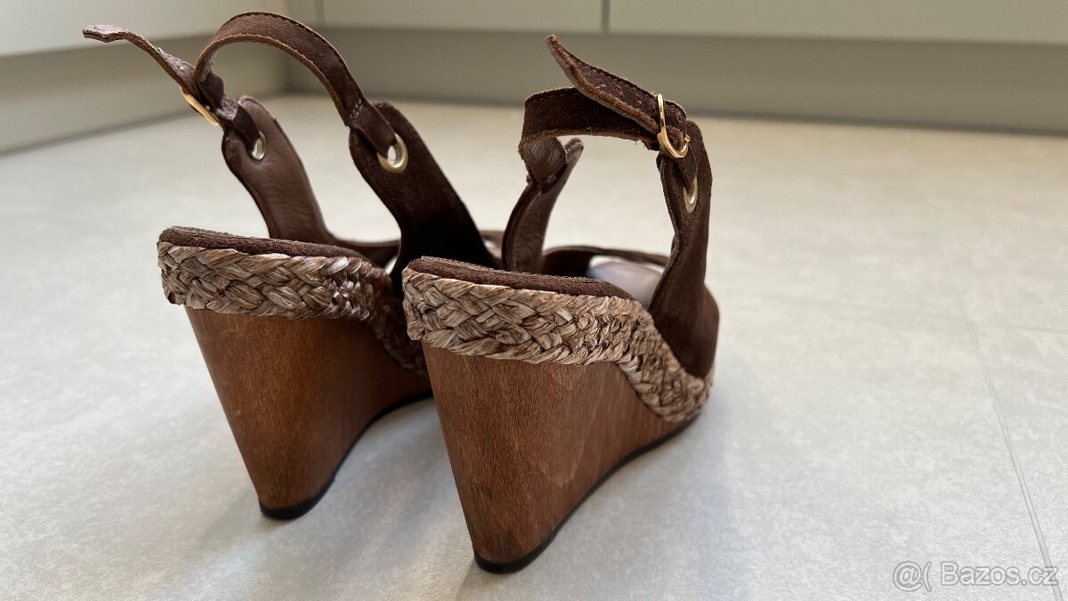 GEOX 38 Hnedé sandále na platforme - 7