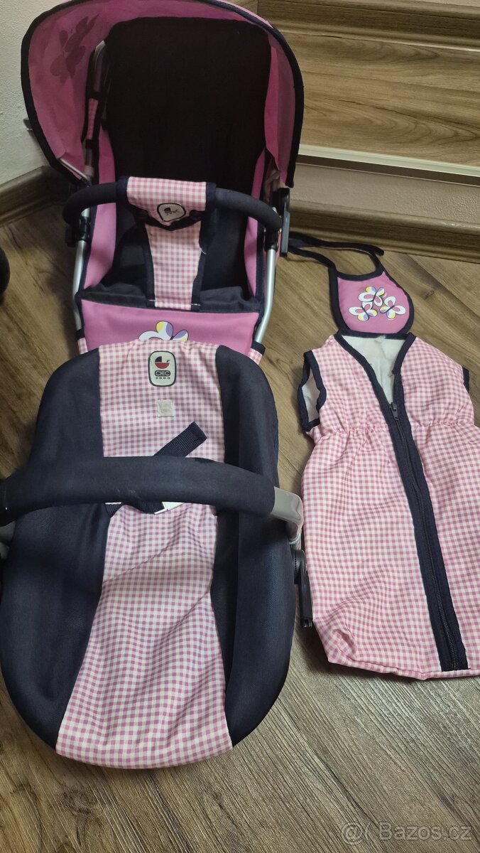 Kočárek pro panenky Bayer Chic trojkombinace - 7