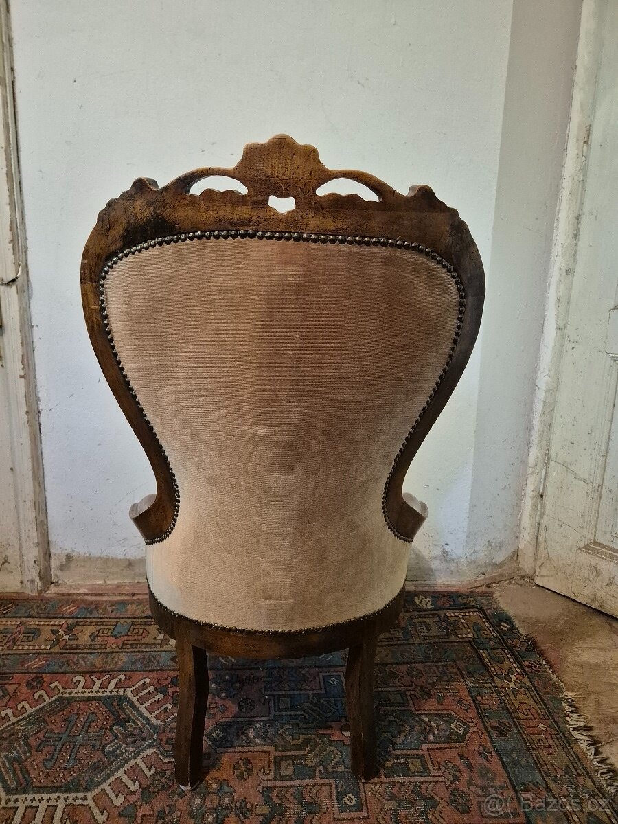 STAROŽITNÉ VIKTORIÁNSKÉ KŘESLO - 7