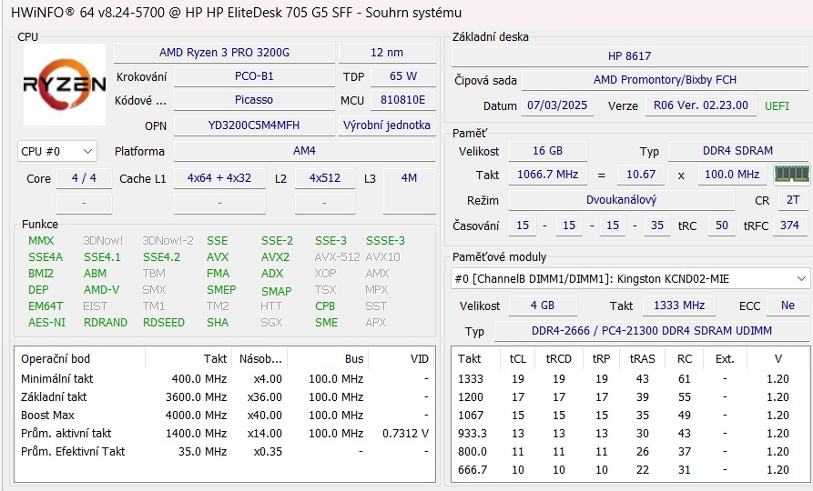 HP EliteDesk – Ryzen 3 PRO 3200G | 16GB RAM | 256GB SSD |W11 - 7