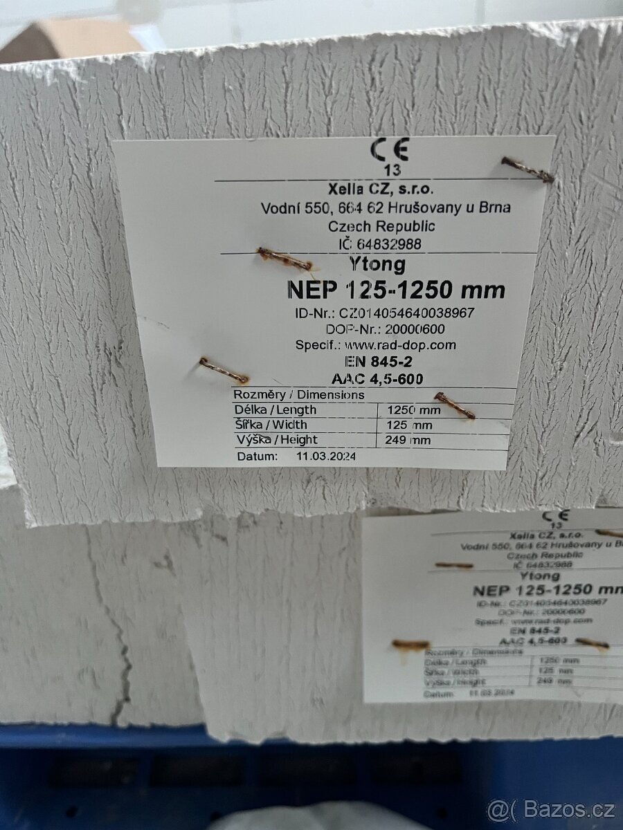 Yton nosné a nenosné překlady, Ztracené bednění 40 mm ZB - 7