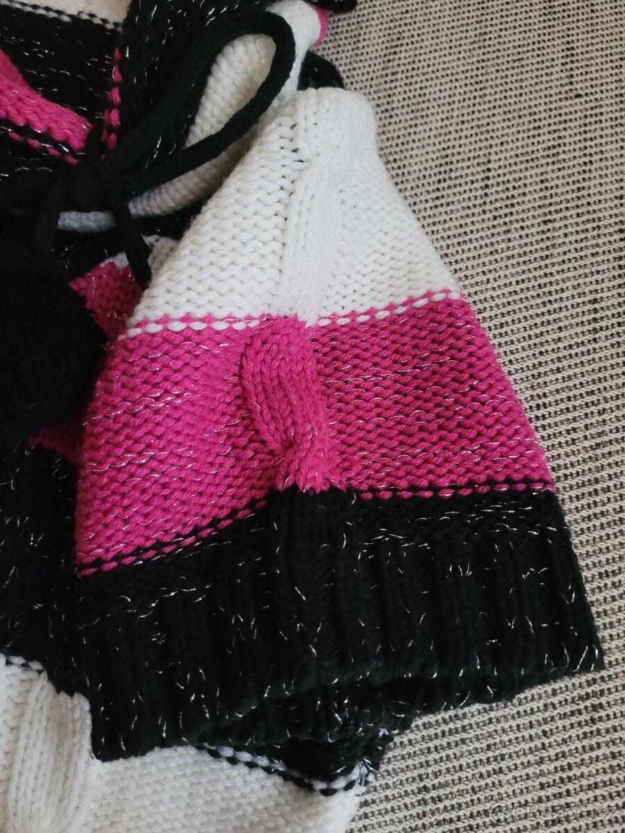 Dámský pruhovaný svetřík s bambulkou zn. Numbero, vel. M - 7