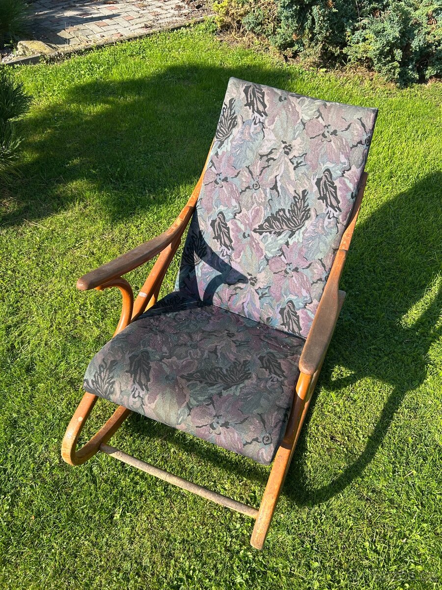 Retro houpací křeslo v nálezovém stavu - 7
