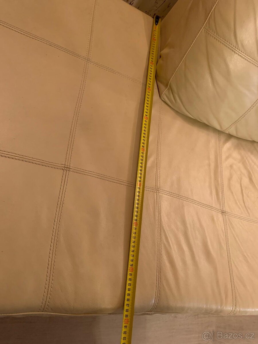 Kožený gauč béžový - 7