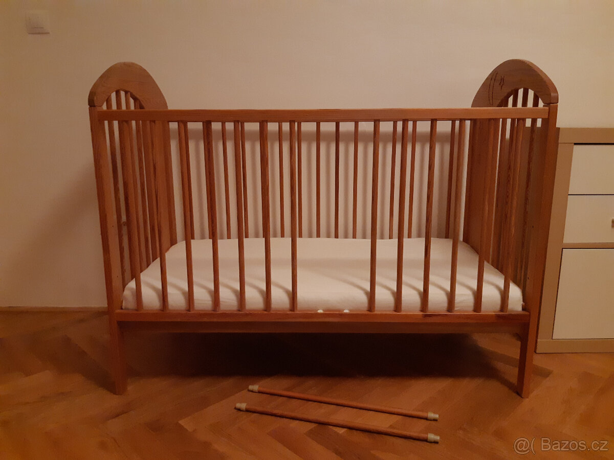 Dětská dřevená postýlka vč. matrace - 7