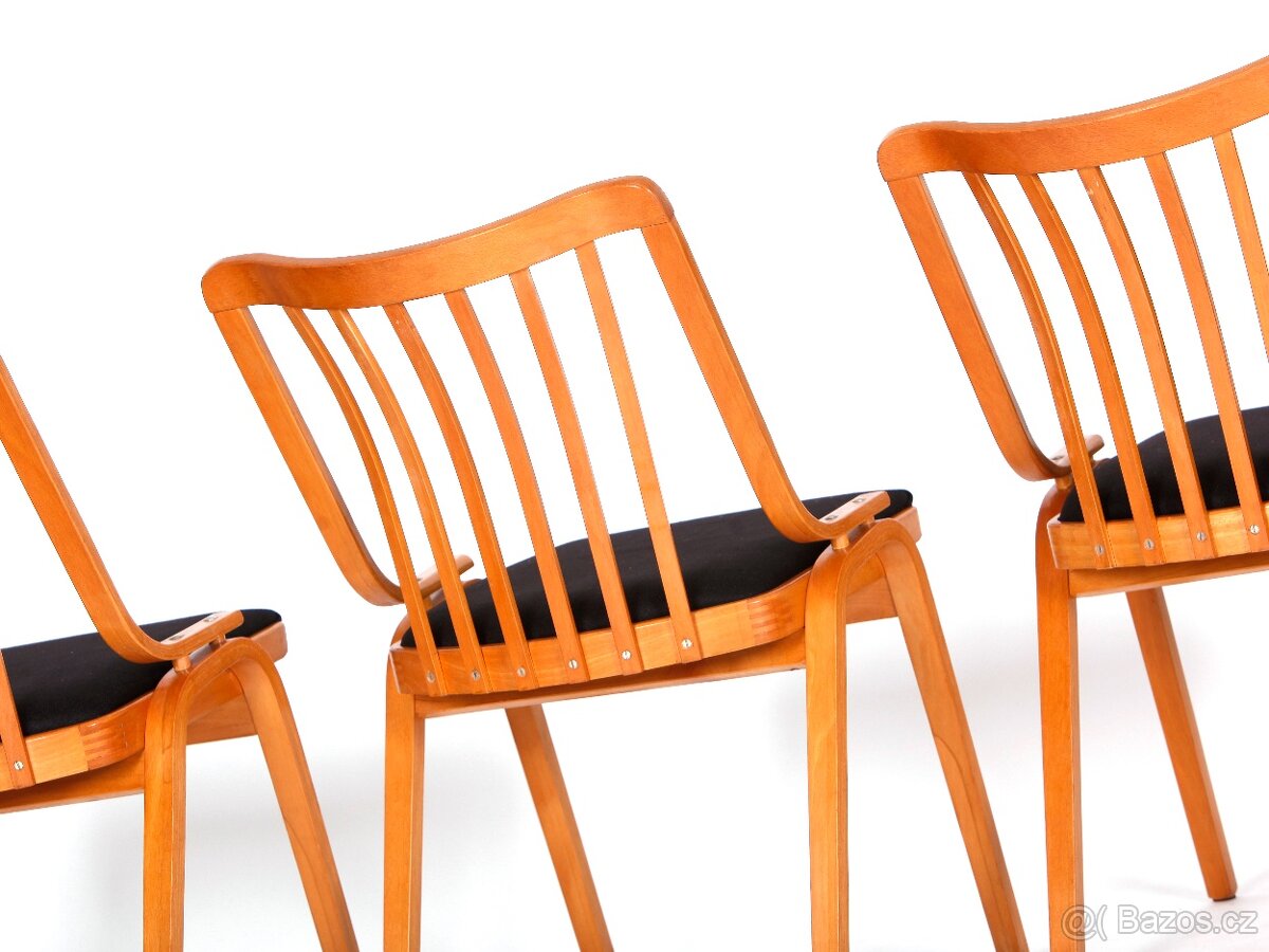 Retro židle TON Holešov, nové čalounění, 4 kusy. - 7