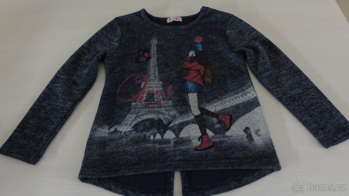 Flessová mikina ,mikina s kapucí a svetřík vel. 122 - 7