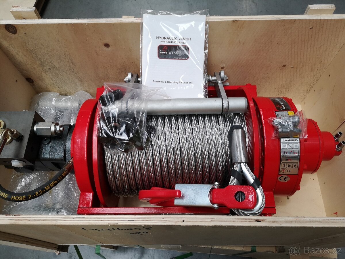 Hydraulický naviják s ocelovým lanem pro traktor a jiné - 7