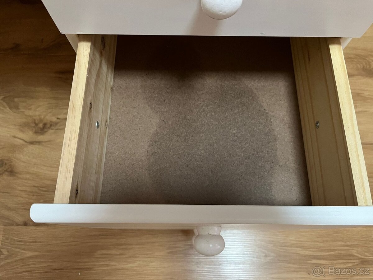 Psací stůl (bílý lak, masiv borovice) - 7
